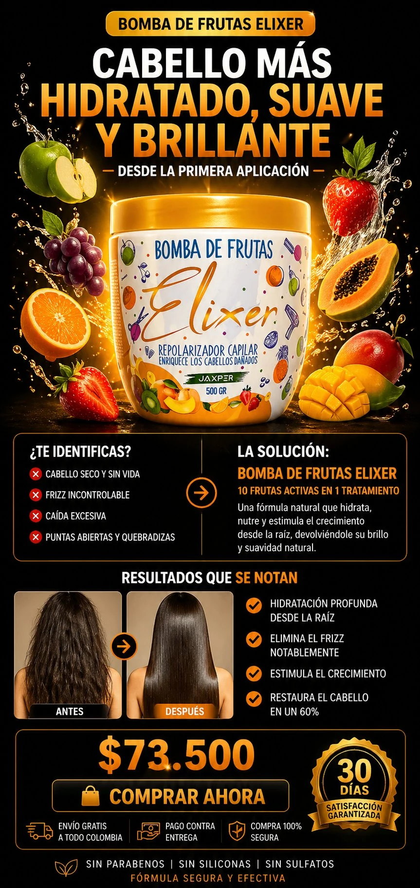 Bomba de Frutas Elixer — Cabello más hidratado, suave y brillante