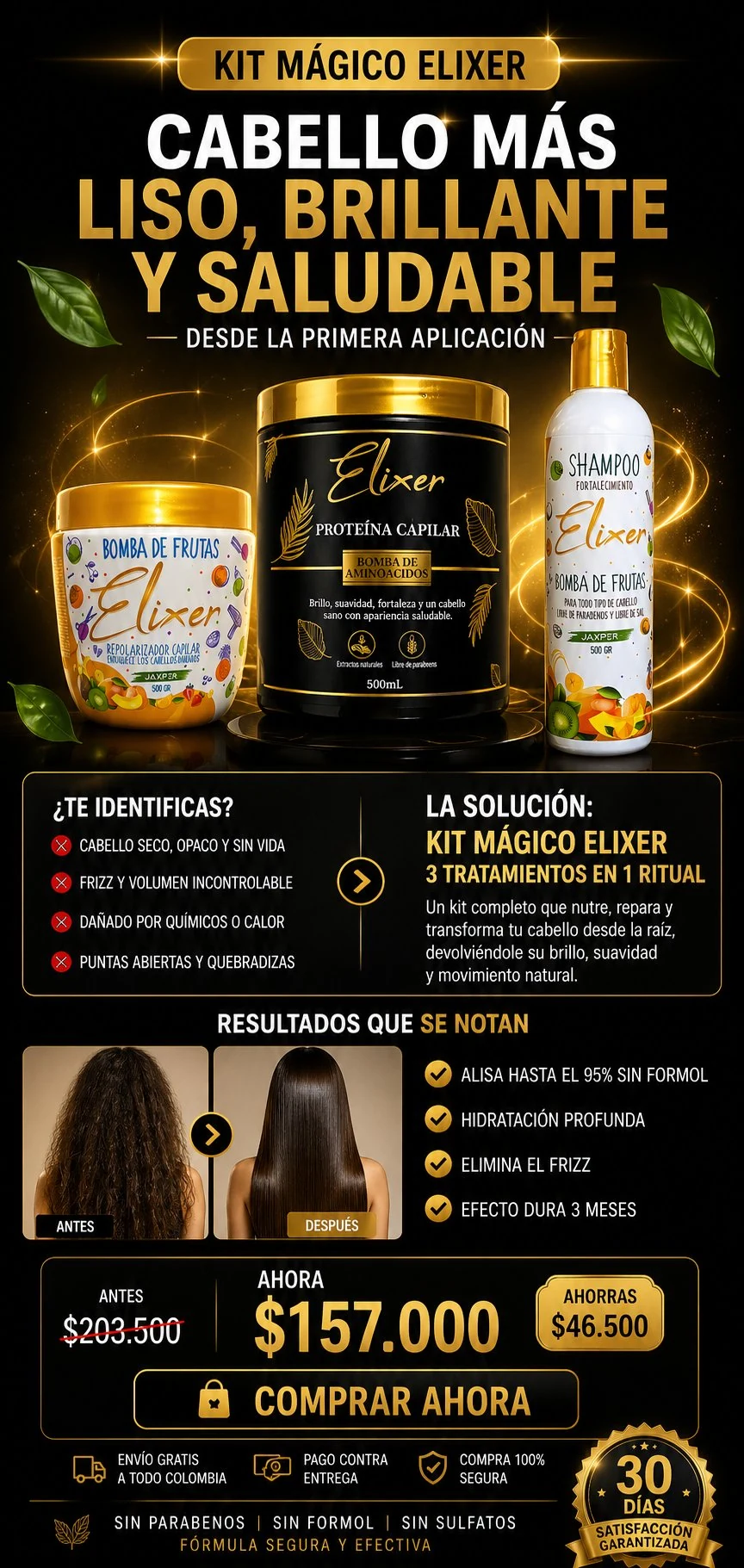 Kit Mágico Elixer — Cabello más liso, brillante y saludable