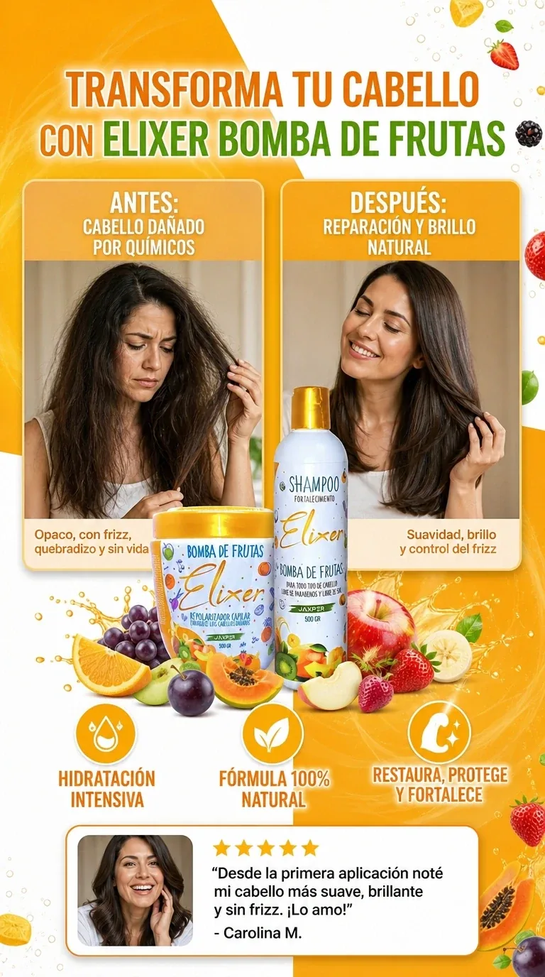Antes y Después — Elixer Bomba de Frutas